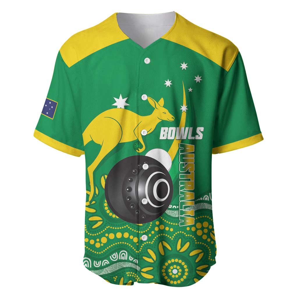 Custom Bowls Australia Baseball Jersey Aussie Kangaroo Aboriginal Art - Aussie Hoodie