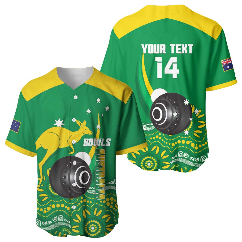 Custom Bowls Australia Baseball Jersey Aussie Kangaroo Aboriginal Art - Aussie Hoodie