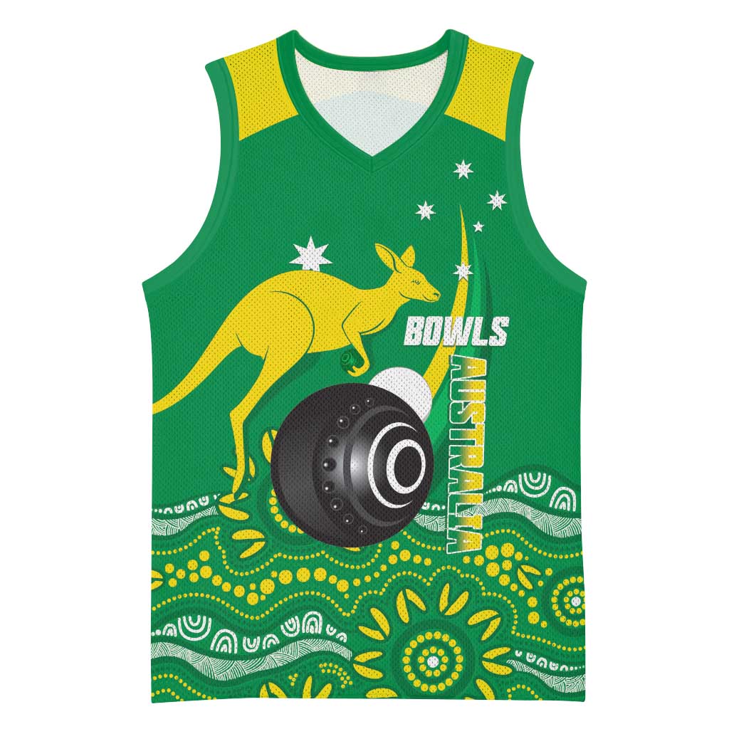 Custom Bowls Australia Basketball Jersey Aussie Kangaroo Aboriginal Art - Aussie Hoodie