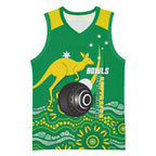 Custom Bowls Australia Basketball Jersey Aussie Kangaroo Aboriginal Art - Aussie Hoodie