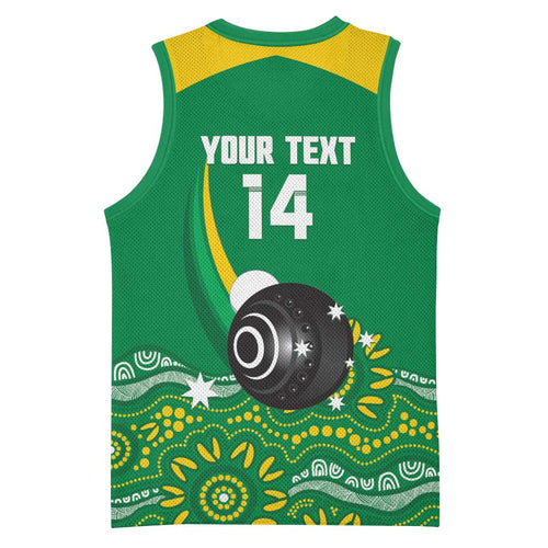 Custom Bowls Australia Basketball Jersey Aussie Kangaroo Aboriginal Art - Aussie Hoodie