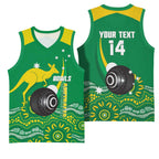 Custom Bowls Australia Basketball Jersey Aussie Kangaroo Aboriginal Art - Aussie Hoodie