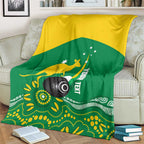 Custom Bowls Australia Blanket Aussie Kangaroo Aboriginal Art - Aussie Hoodie