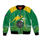 Custom Bowls Australia Bomber Jacket Aussie Kangaroo Aboriginal Art - Aussie Hoodie
