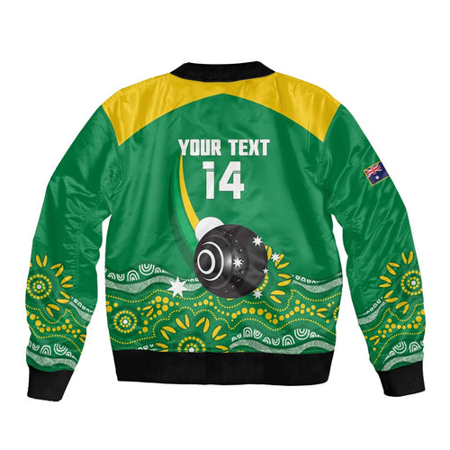 Custom Bowls Australia Bomber Jacket Aussie Kangaroo Aboriginal Art - Aussie Hoodie