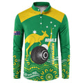 Custom Bowls Australia Button Sweatshirt Aussie Kangaroo Aboriginal Art - Aussie Hoodie
