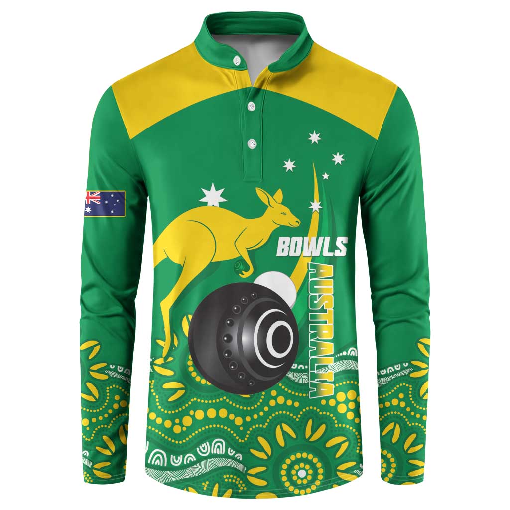 Custom Bowls Australia Button Sweatshirt Aussie Kangaroo Aboriginal Art - Aussie Hoodie