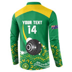 Custom Bowls Australia Button Sweatshirt Aussie Kangaroo Aboriginal Art - Aussie Hoodie