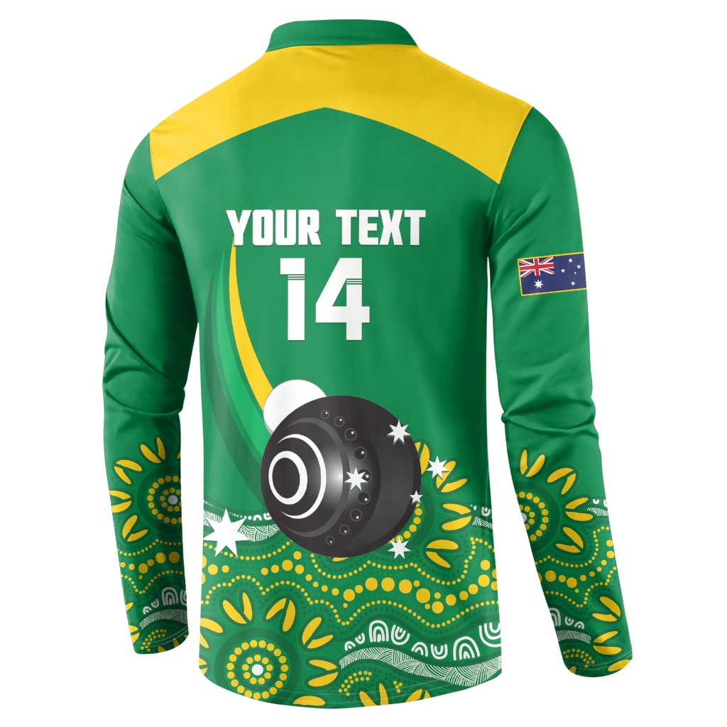 Custom Bowls Australia Button Sweatshirt Aussie Kangaroo Aboriginal Art - Aussie Hoodie