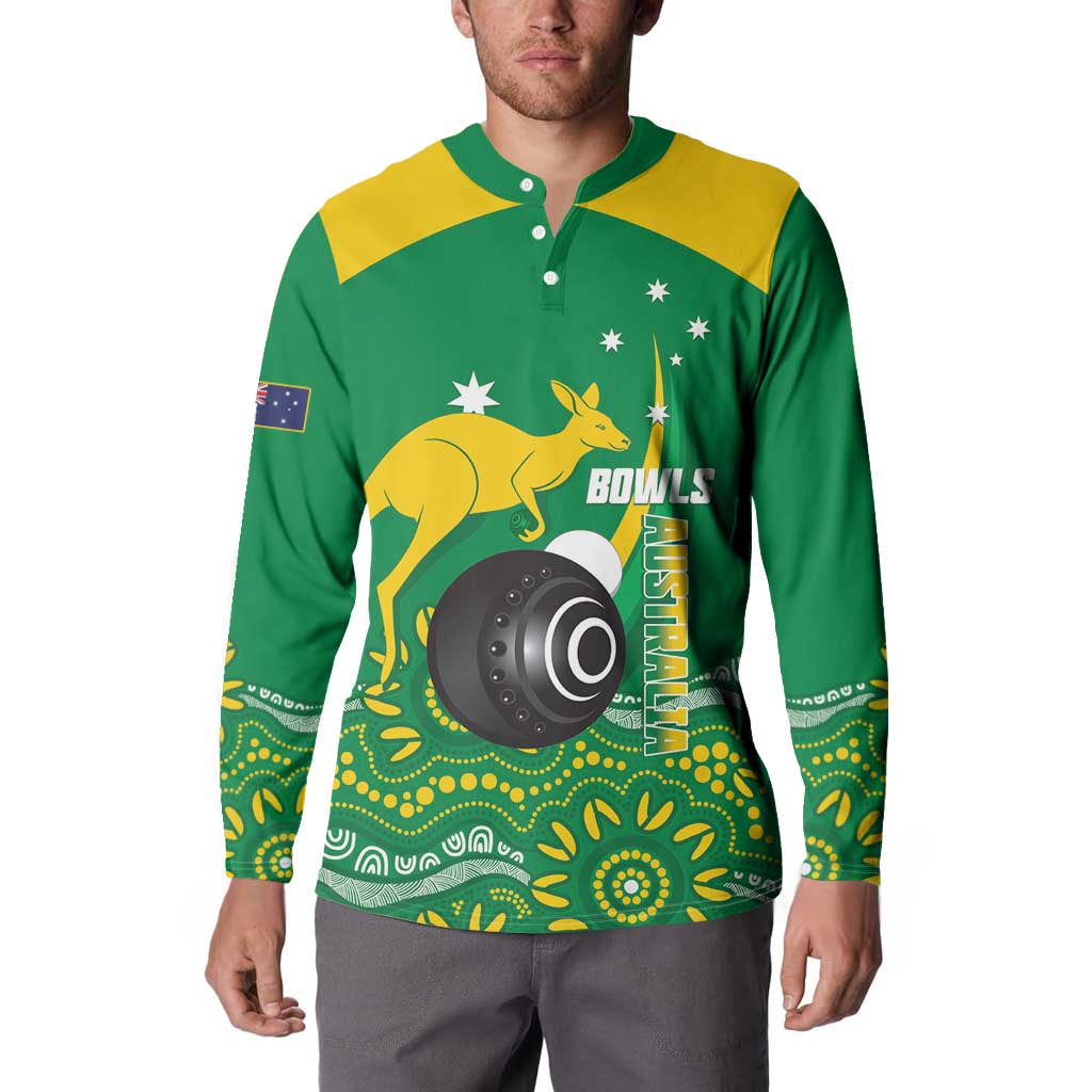 Custom Bowls Australia Button Sweatshirt Aussie Kangaroo Aboriginal Art - Aussie Hoodie