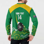 Custom Bowls Australia Button Sweatshirt Aussie Kangaroo Aboriginal Art - Aussie Hoodie