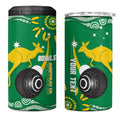 Custom Bowls Australia 4 in 1 Can Cooler Tumbler Aussie Kangaroo Aboriginal Art - Aussie Hoodie