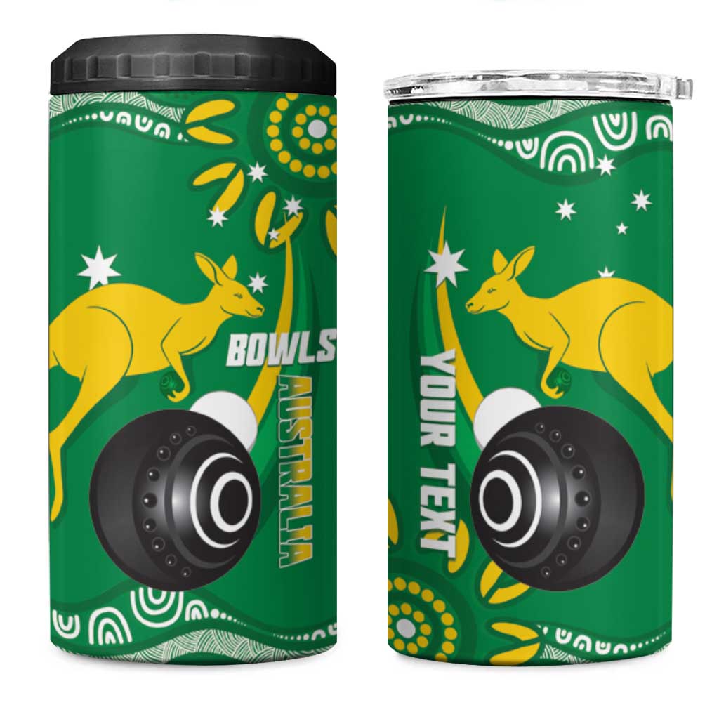 Custom Bowls Australia 4 in 1 Can Cooler Tumbler Aussie Kangaroo Aboriginal Art - Aussie Hoodie