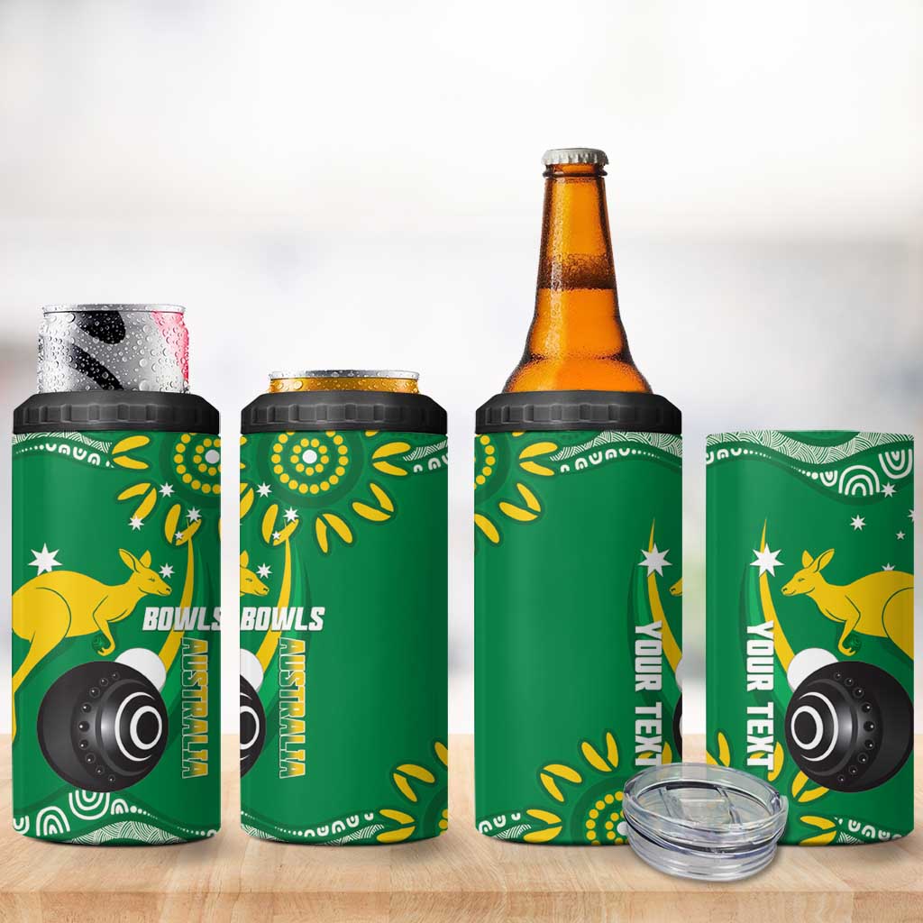 Custom Bowls Australia 4 in 1 Can Cooler Tumbler Aussie Kangaroo Aboriginal Art - Aussie Hoodie