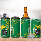 Custom Bowls Australia 4 in 1 Can Cooler Tumbler Aussie Kangaroo Aboriginal Art - Aussie Hoodie