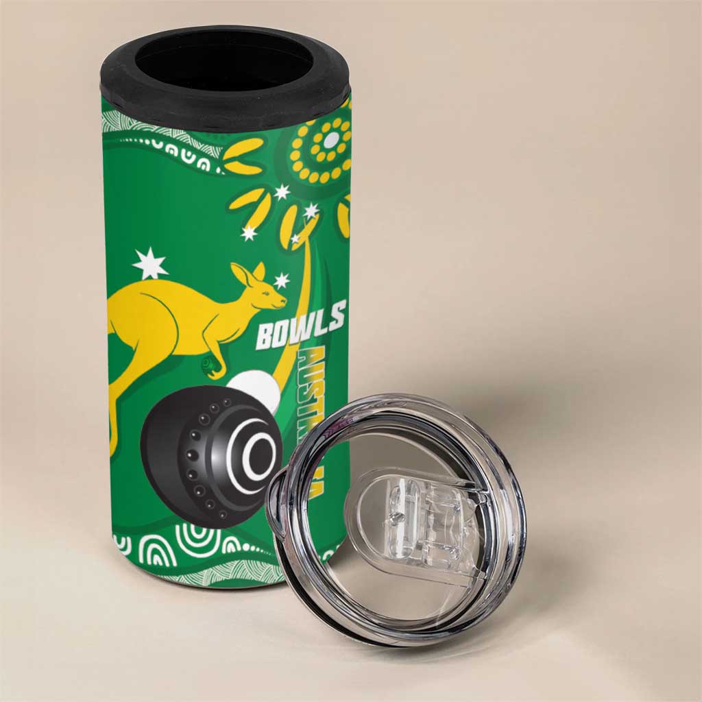 Custom Bowls Australia 4 in 1 Can Cooler Tumbler Aussie Kangaroo Aboriginal Art - Aussie Hoodie