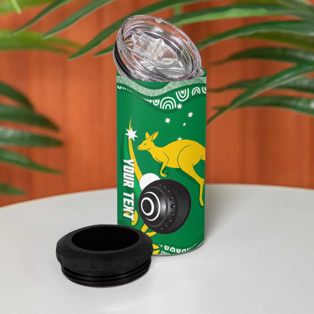 Custom Bowls Australia 4 in 1 Can Cooler Tumbler Aussie Kangaroo Aboriginal Art - Aussie Hoodie