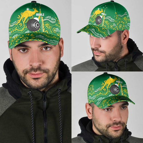 Bowls Australia Classic Cap Aussie Kangaroo Aboriginal Art - Aussie Hoodie