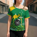 Custom Bowls Australia Cross Shoulder Shirt Aussie Kangaroo Aboriginal Art - Aussie Hoodie