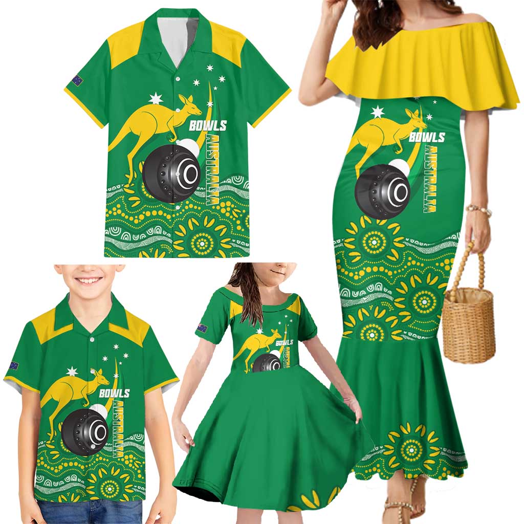 Custom Bowls Australia Family Matching Mermaid Dress and Hawaiian Shirt Aussie Kangaroo Aboriginal Art - Aussie Hoodie