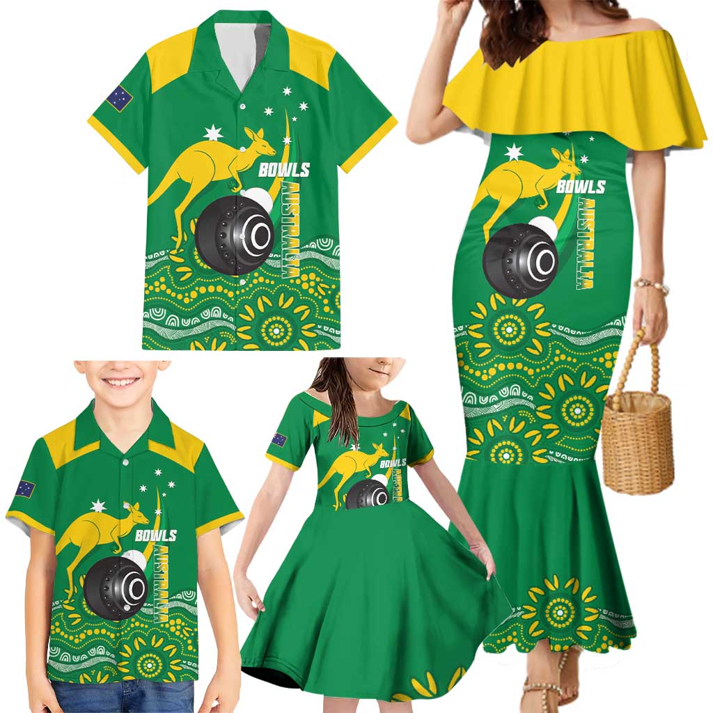 Custom Bowls Australia Family Matching Mermaid Dress and Hawaiian Shirt Aussie Kangaroo Aboriginal Art - Aussie Hoodie