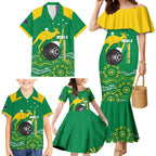 Custom Bowls Australia Family Matching Mermaid Dress and Hawaiian Shirt Aussie Kangaroo Aboriginal Art - Aussie Hoodie