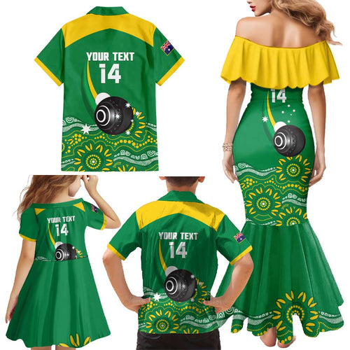Custom Bowls Australia Family Matching Mermaid Dress and Hawaiian Shirt Aussie Kangaroo Aboriginal Art - Aussie Hoodie