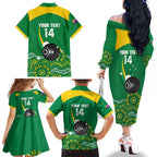 Custom Bowls Australia Family Matching Off The Shoulder Long Sleeve Dress and Hawaiian Shirt Aussie Kangaroo Aboriginal Art - Aussie Hoodie