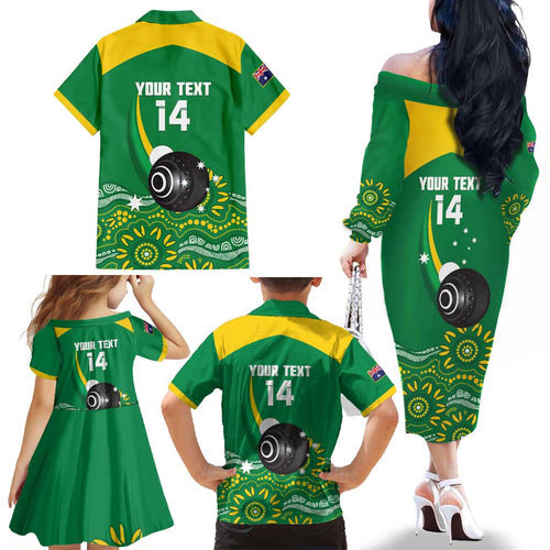 Custom Bowls Australia Family Matching Off The Shoulder Long Sleeve Dress and Hawaiian Shirt Aussie Kangaroo Aboriginal Art - Aussie Hoodie