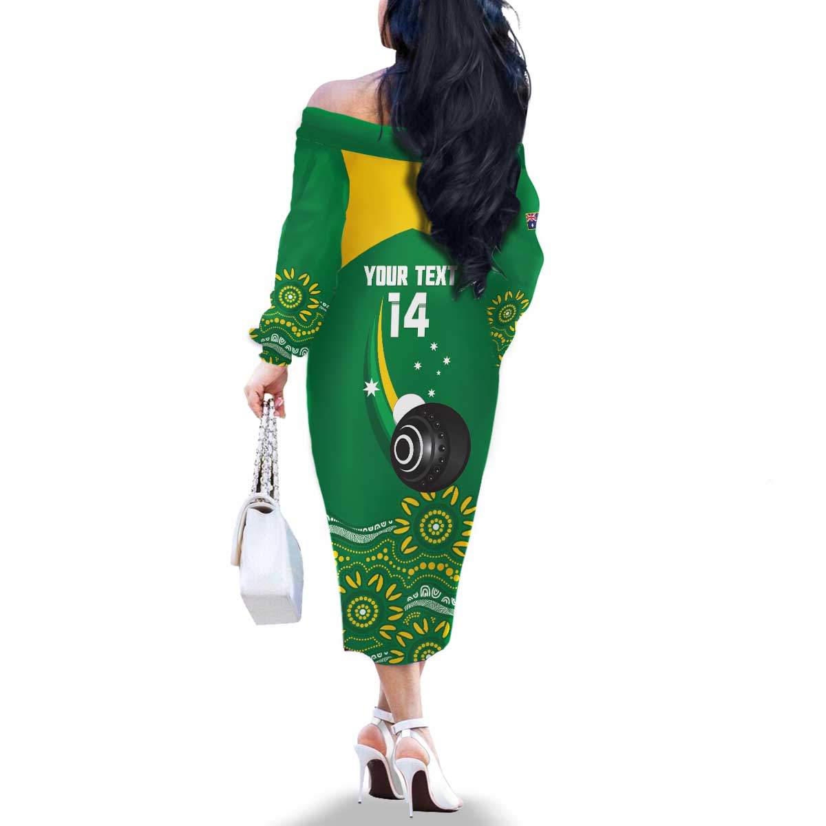 Custom Bowls Australia Family Matching Off The Shoulder Long Sleeve Dress and Hawaiian Shirt Aussie Kangaroo Aboriginal Art - Aussie Hoodie