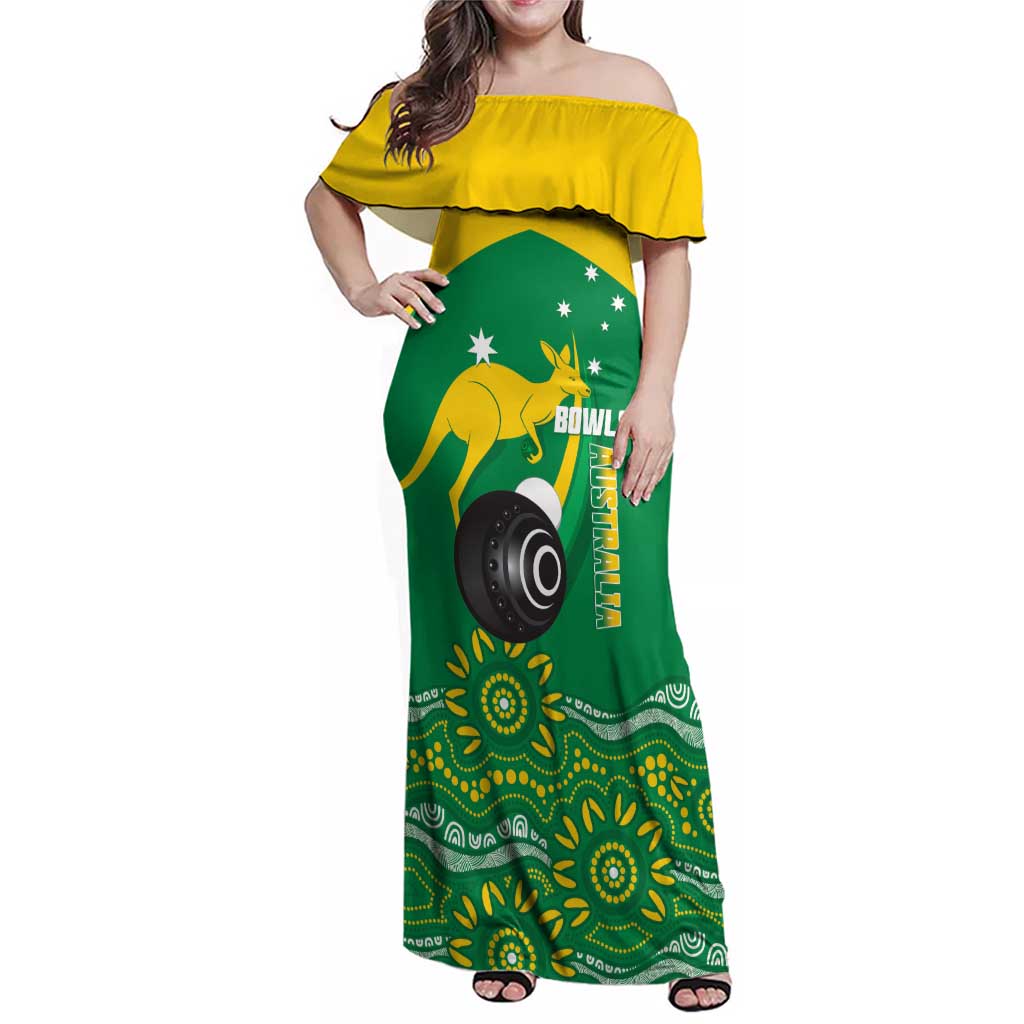 Custom Bowls Australia Family Matching Off Shoulder Maxi Dress and Hawaiian Shirt Aussie Kangaroo Aboriginal Art - Aussie Hoodie