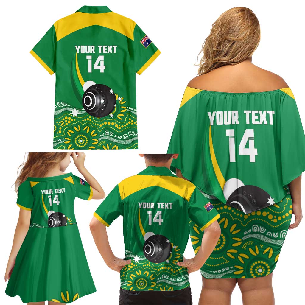 Custom Bowls Australia Family Matching Off Shoulder Short Dress and Hawaiian Shirt Aussie Kangaroo Aboriginal Art - Aussie Hoodie