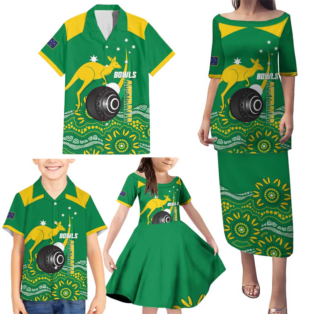 Custom Bowls Australia Family Matching Puletasi and Hawaiian Shirt Aussie Kangaroo Aboriginal Art - Aussie Hoodie