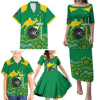 Custom Bowls Australia Family Matching Puletasi and Hawaiian Shirt Aussie Kangaroo Aboriginal Art - Aussie Hoodie