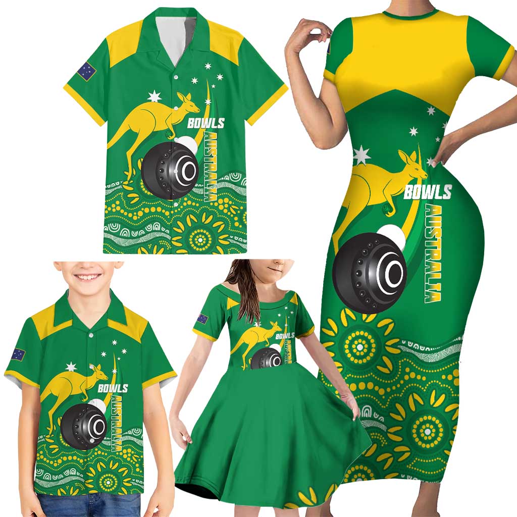 Custom Bowls Australia Family Matching Short Sleeve Bodycon Dress and Hawaiian Shirt Aussie Kangaroo Aboriginal Art - Aussie Hoodie