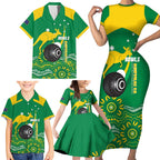 Custom Bowls Australia Family Matching Short Sleeve Bodycon Dress and Hawaiian Shirt Aussie Kangaroo Aboriginal Art - Aussie Hoodie