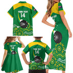 Custom Bowls Australia Family Matching Short Sleeve Bodycon Dress and Hawaiian Shirt Aussie Kangaroo Aboriginal Art - Aussie Hoodie