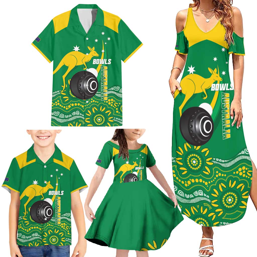 Custom Bowls Australia Family Matching Summer Maxi Dress and Hawaiian Shirt Aussie Kangaroo Aboriginal Art - Aussie Hoodie