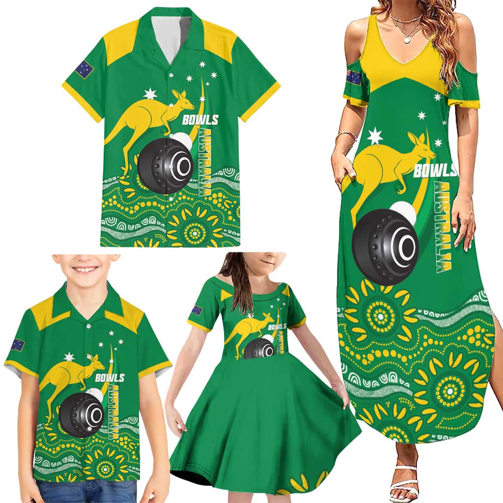 Custom Bowls Australia Family Matching Summer Maxi Dress and Hawaiian Shirt Aussie Kangaroo Aboriginal Art - Aussie Hoodie
