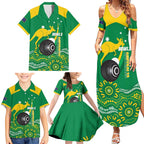 Custom Bowls Australia Family Matching Summer Maxi Dress and Hawaiian Shirt Aussie Kangaroo Aboriginal Art - Aussie Hoodie