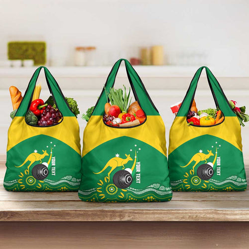 Custom Bowls Australia Grocery Bag Aussie Kangaroo Aboriginal Art - Aussie Hoodie