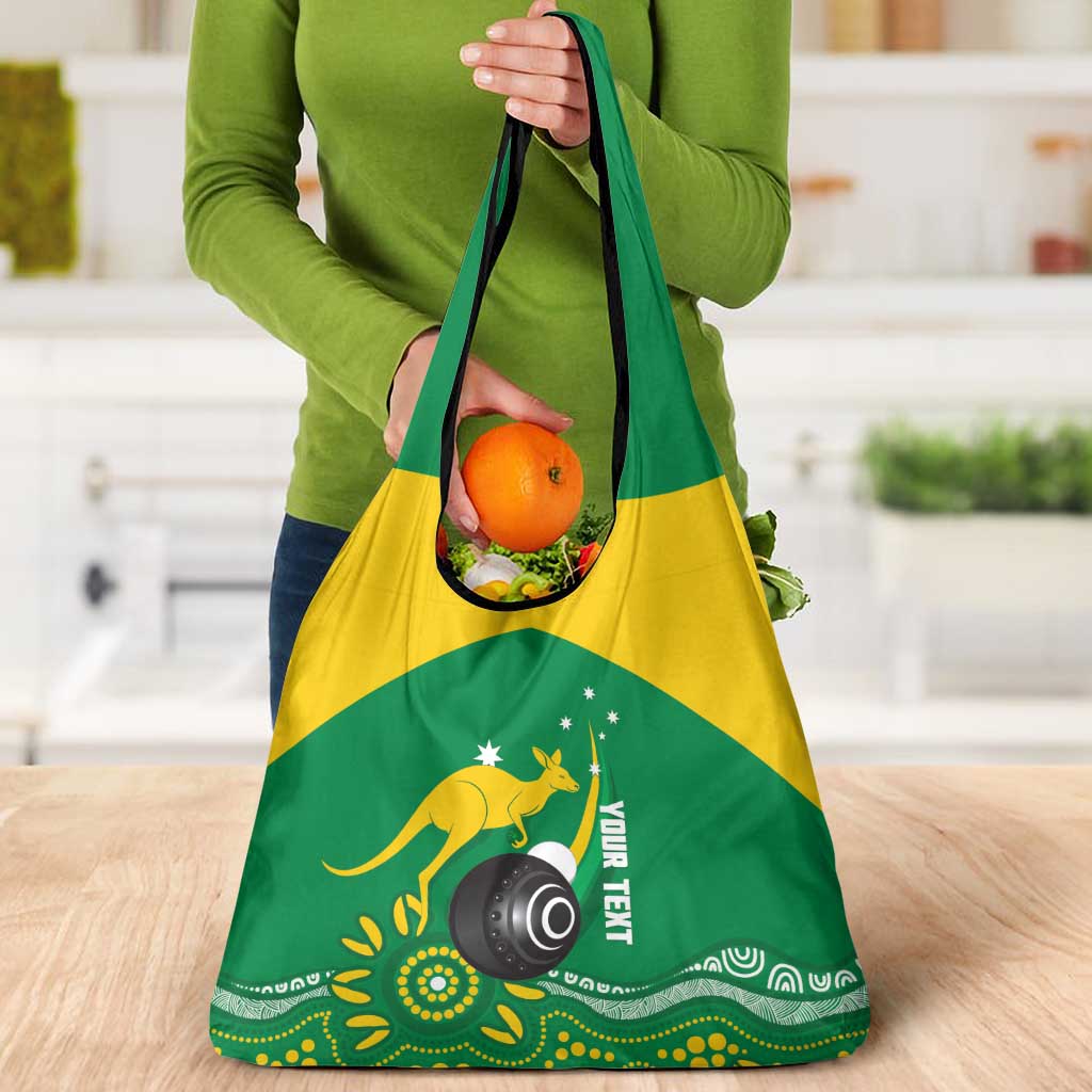 Custom Bowls Australia Grocery Bag Aussie Kangaroo Aboriginal Art - Aussie Hoodie