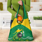 Custom Bowls Australia Grocery Bag Aussie Kangaroo Aboriginal Art - Aussie Hoodie