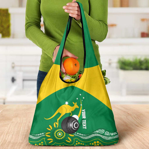 Custom Bowls Australia Grocery Bag Aussie Kangaroo Aboriginal Art - Aussie Hoodie