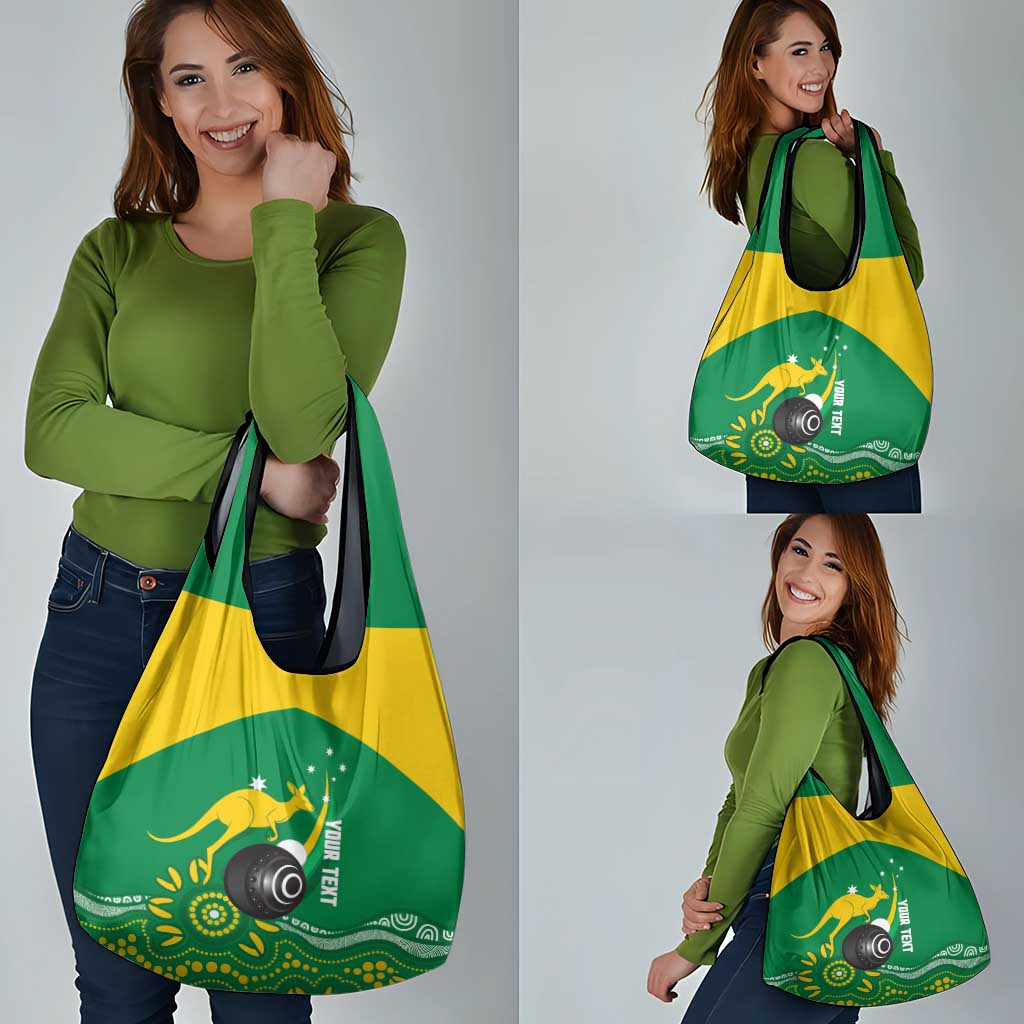 Custom Bowls Australia Grocery Bag Aussie Kangaroo Aboriginal Art - Aussie Hoodie