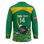 Custom Bowls Australia Hockey Jersey Aussie Kangaroo Aboriginal Art - Aussie Hoodie