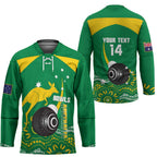 Custom Bowls Australia Hockey Jersey Aussie Kangaroo Aboriginal Art - Aussie Hoodie