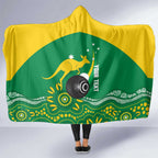 Custom Bowls Australia Hooded Blanket Aussie Kangaroo Aboriginal Art - Aussie Hoodie