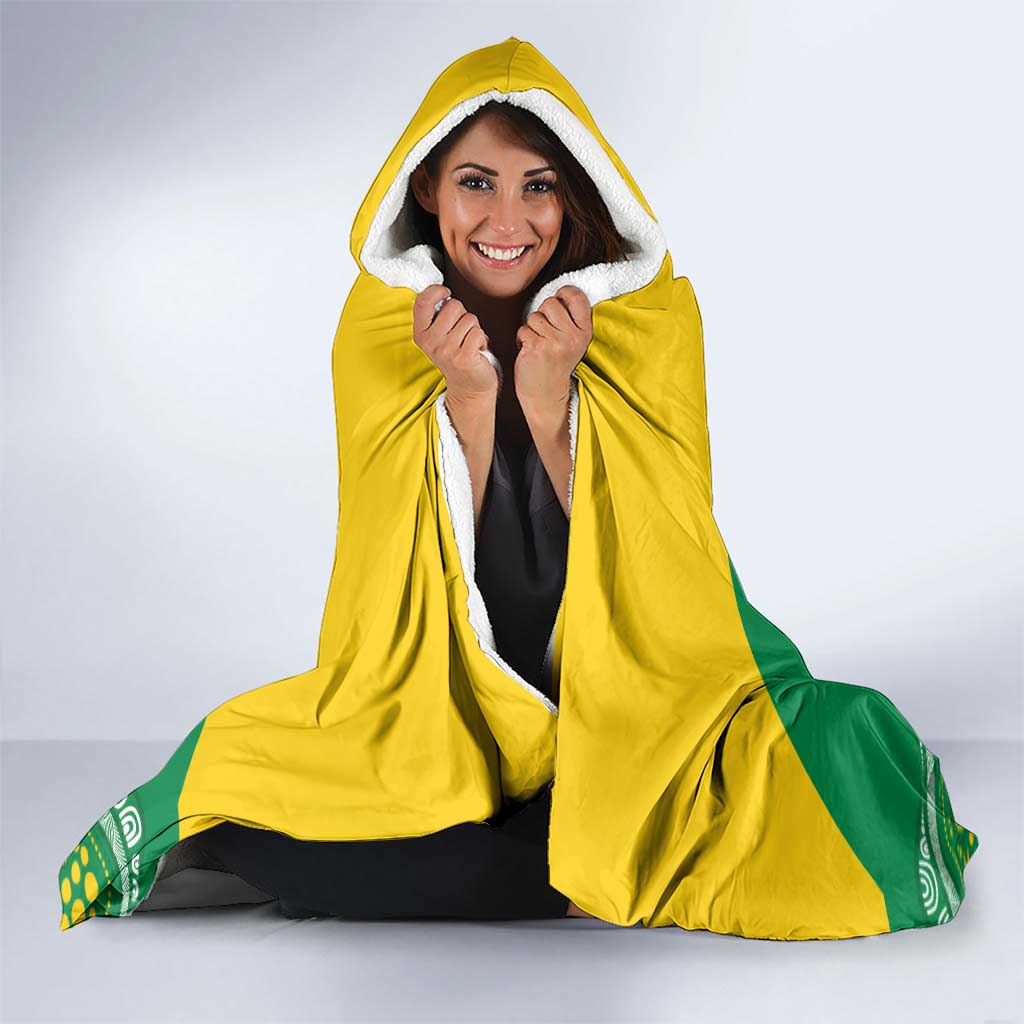Custom Bowls Australia Hooded Blanket Aussie Kangaroo Aboriginal Art - Aussie Hoodie