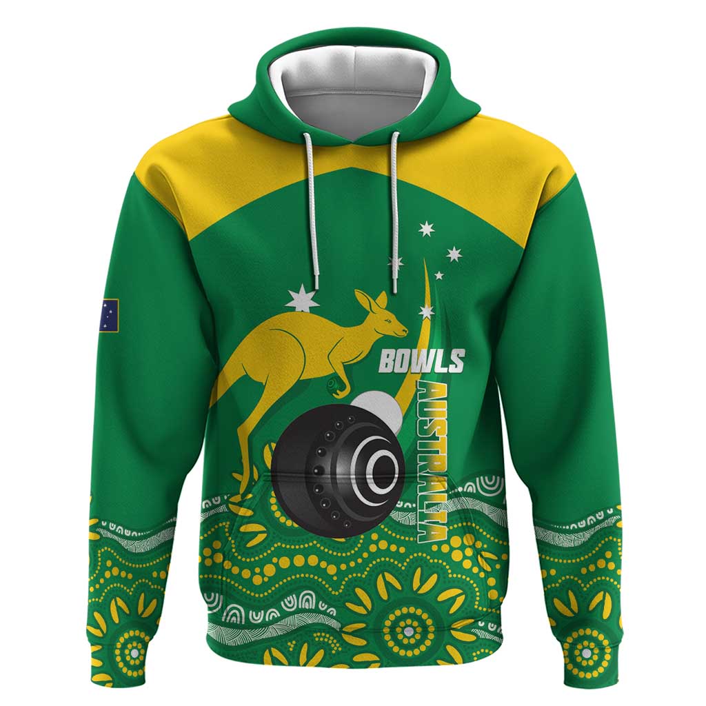 Custom Bowls Australia Hoodie Aussie Kangaroo Aboriginal Art - Aussie Hoodie